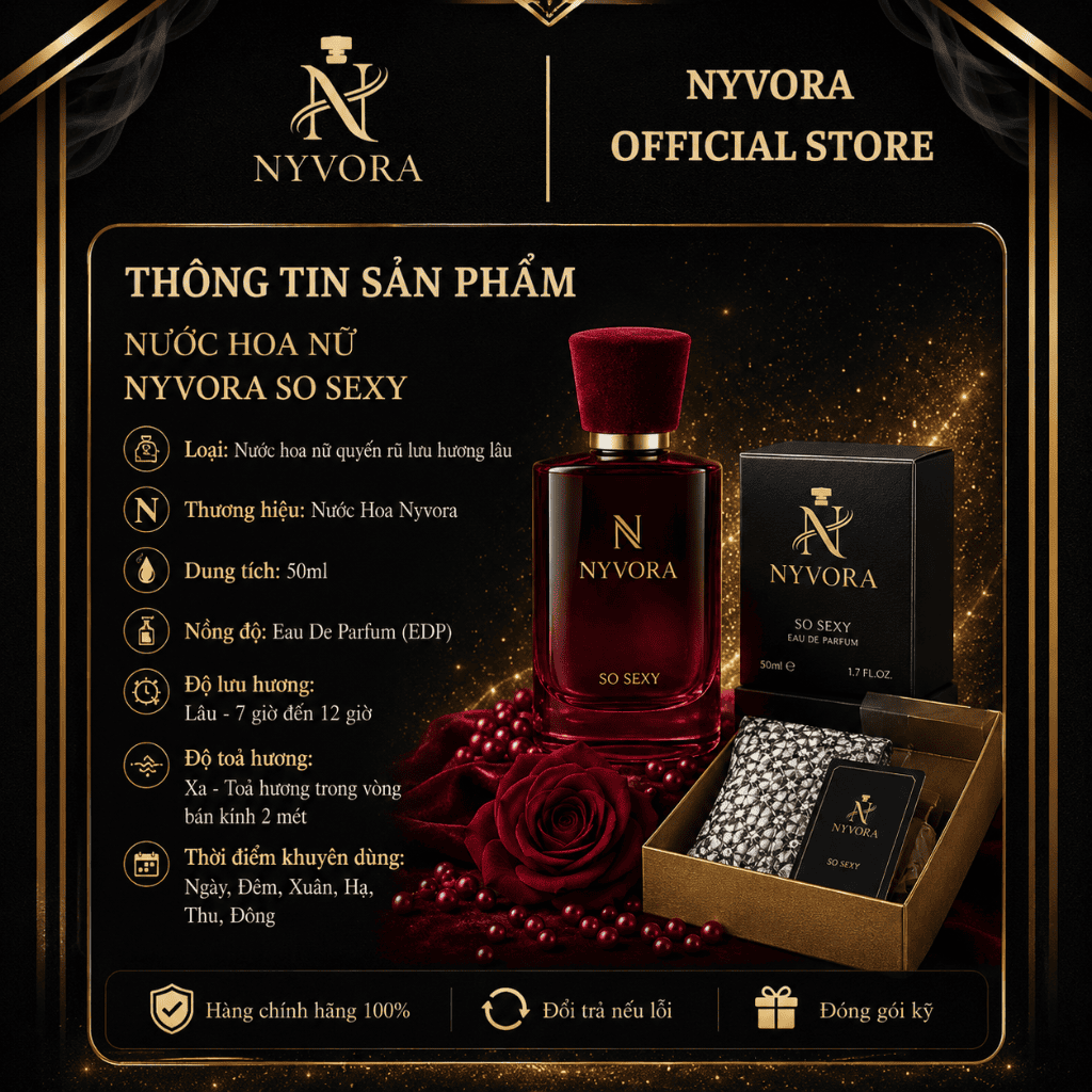 NƯỚC HOA NỮ NYVORA SO SEXY - 50ml - Ảnh 4