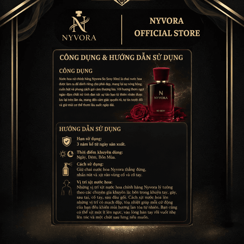 NƯỚC HOA NỮ NYVORA SO SEXY - 50ml - Ảnh 2